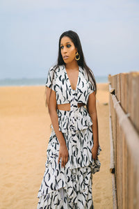 Dede Crop & Tiered Skirt Set