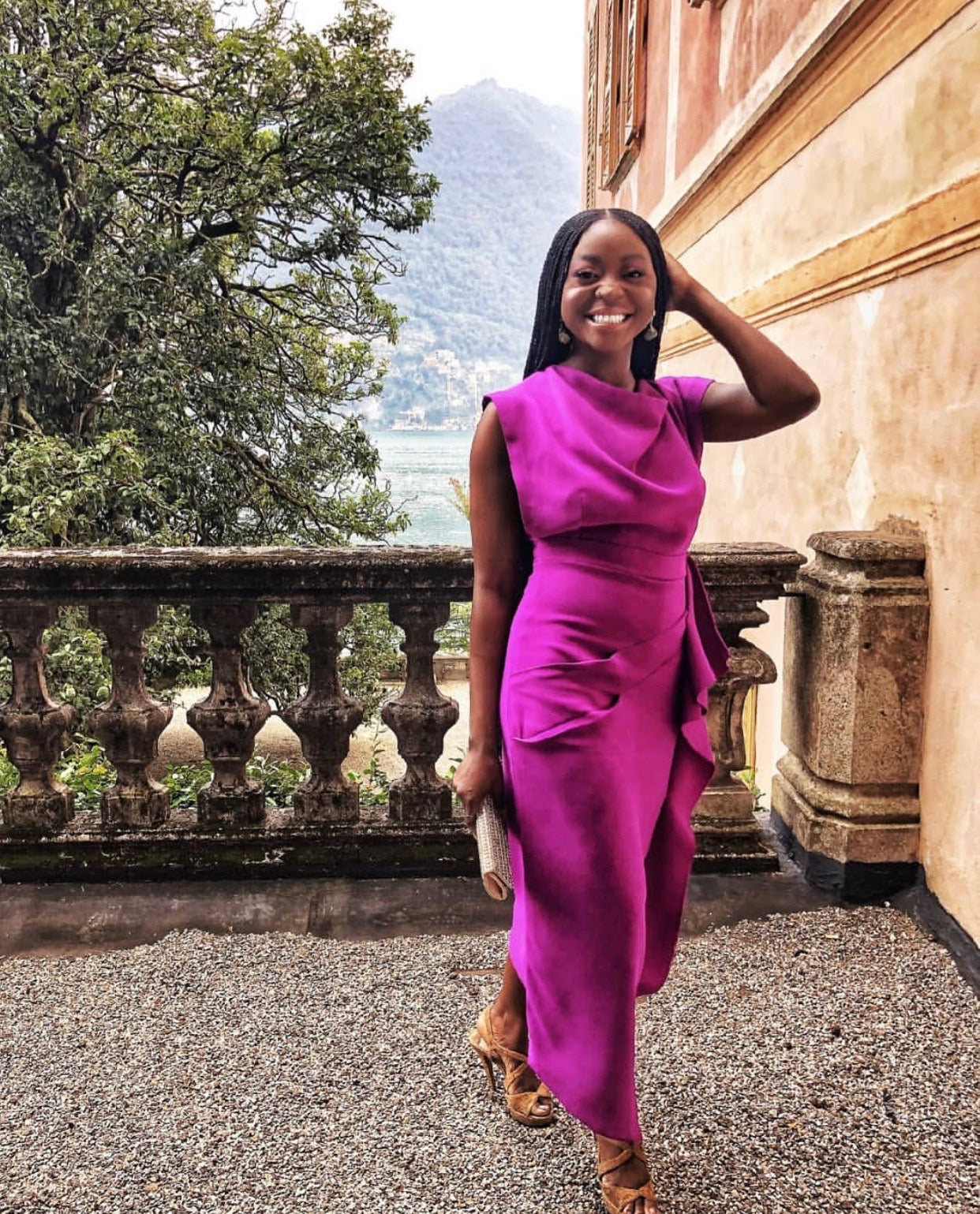 Purple asymmetrical best sale dress